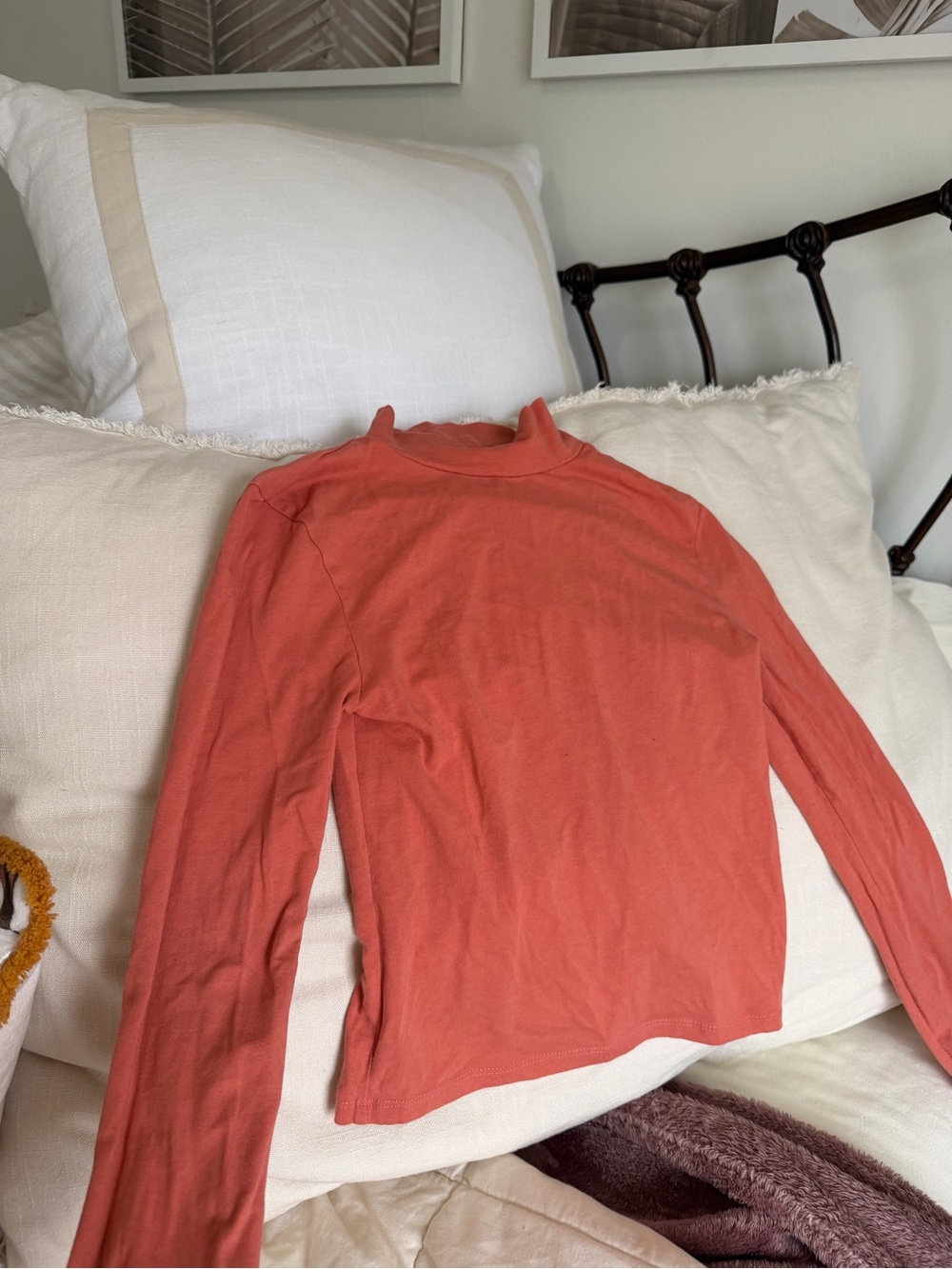 wild fable Coral Long Sleeve Mock Neck Top